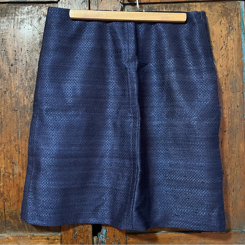 Prada 100% Silk Blue Woven Skirt